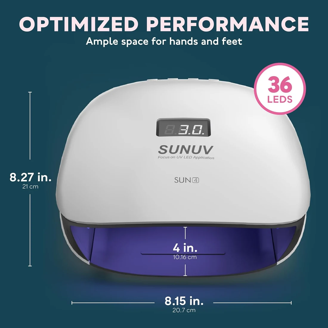 SUNUV SUN4 UV LED Nail Lamp 36 LEDs · Black · B071CTZJ6L