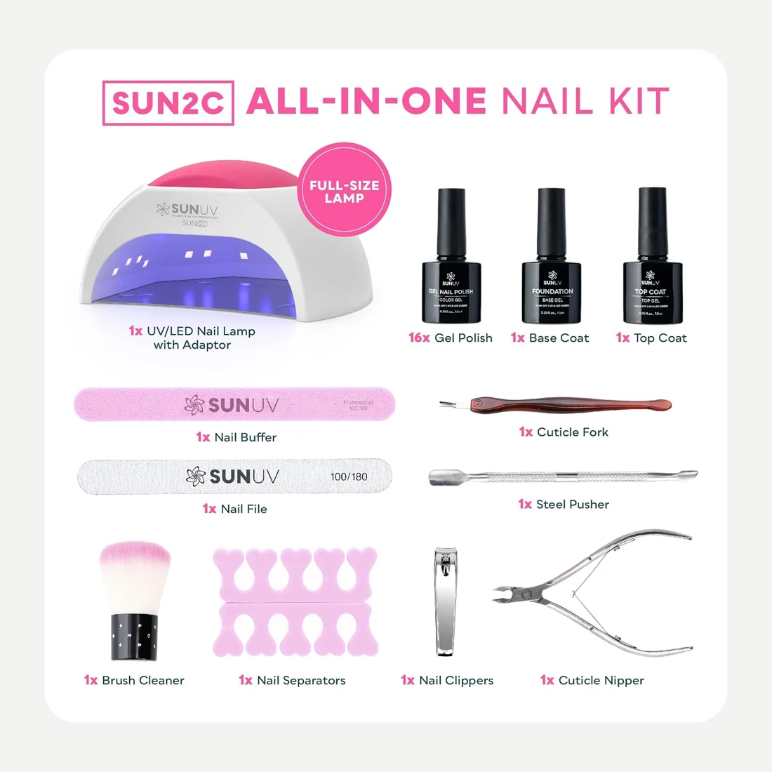 SUNUV SUN2C 16-Color Gel Nail Kit view 2