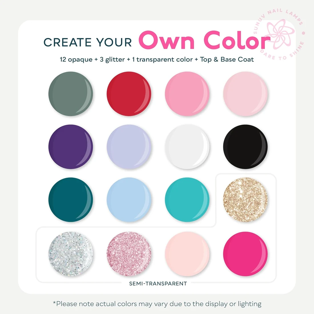 SUNUV SUN2C 16-Color Gel Nail Kit view 3