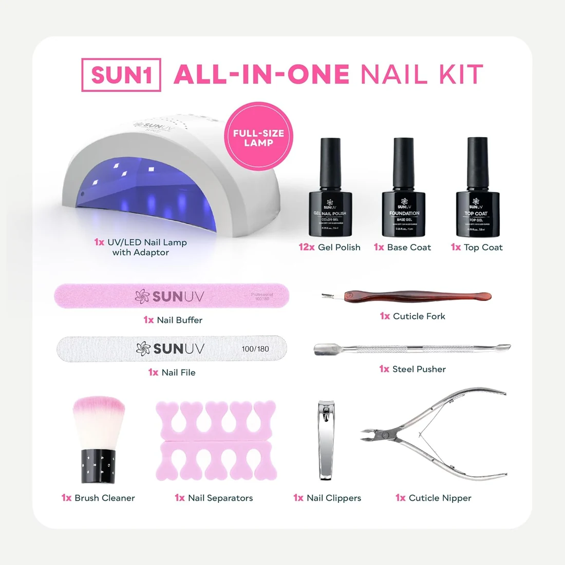 SUNUV SUNONE 12-Color Gel Nail Kit view 2