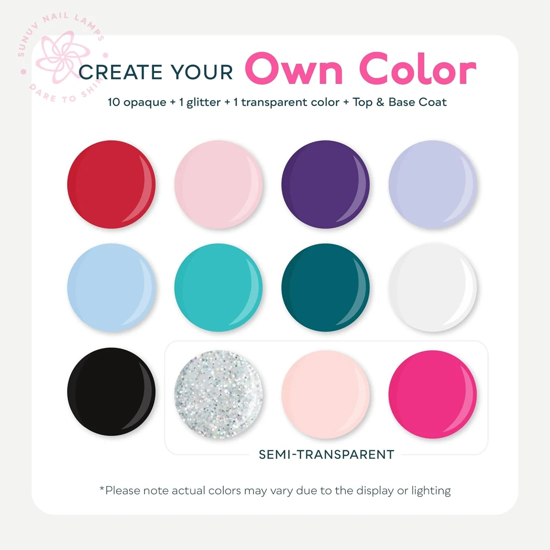 SUNUV SUNONE 12-Color Gel Nail Kit view 3
