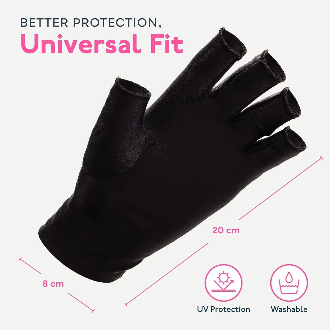 SUNUV UV Manicure Gloves Hand coverage · Black · B0D14N32ZR