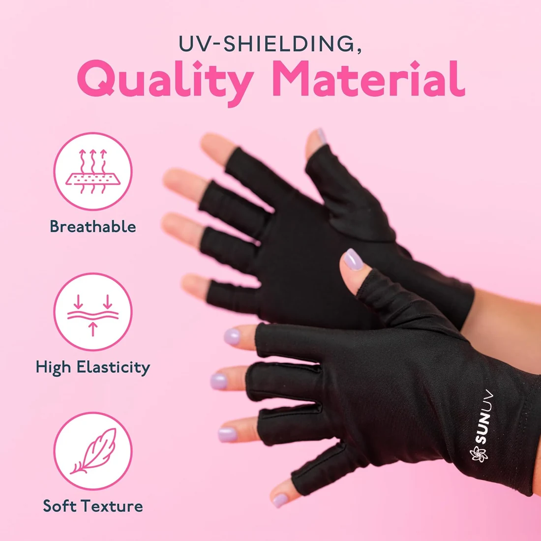 SUNUV UV Manicure Gloves Color choices · Black · B0D14N32ZR